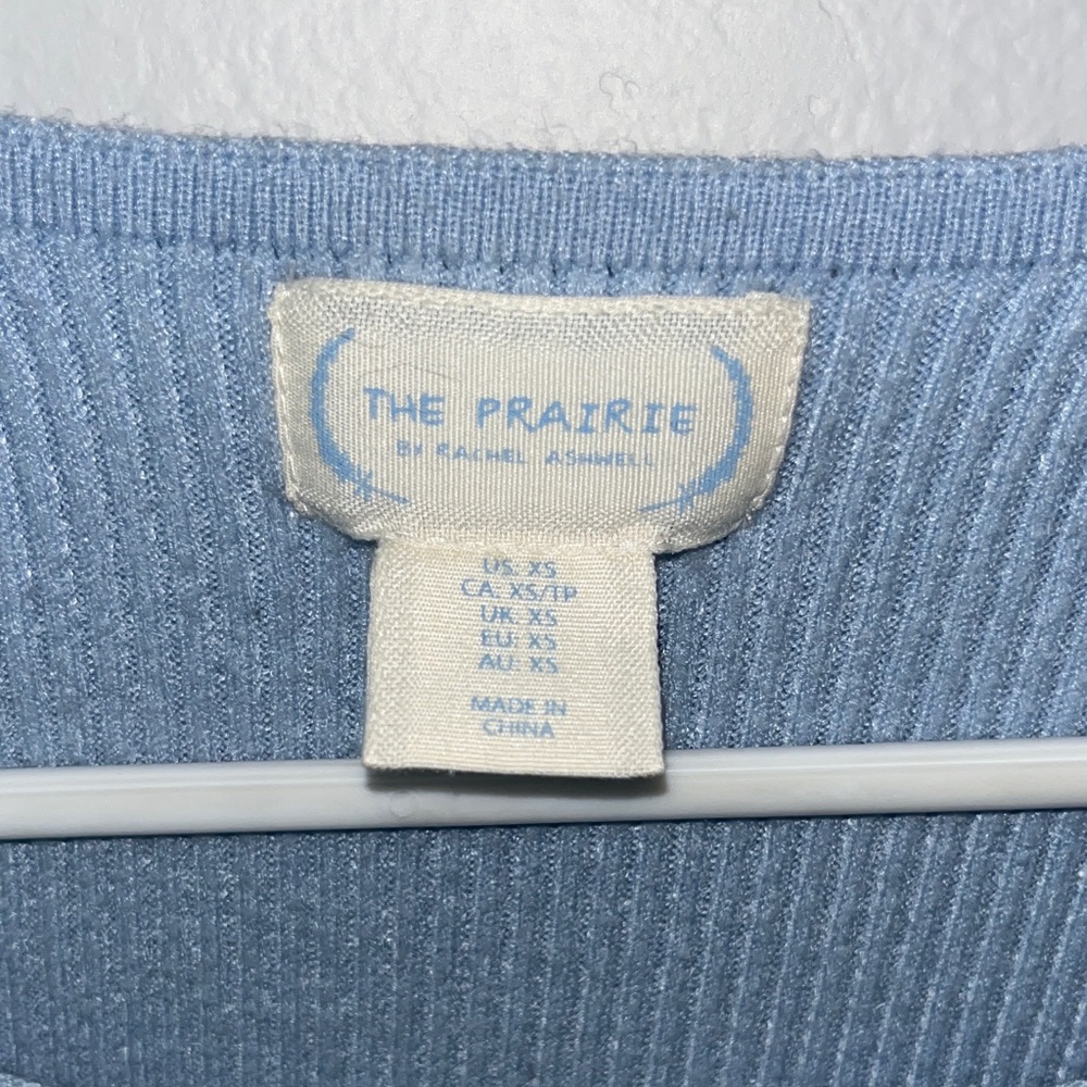 Women's Blue Ribbed Top - Picture 2 of 3